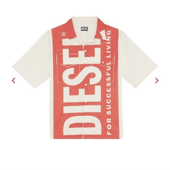 Diesel S-Mac-22 Bowling Shirt With Maxi Logo Print - Picture 11 of 12